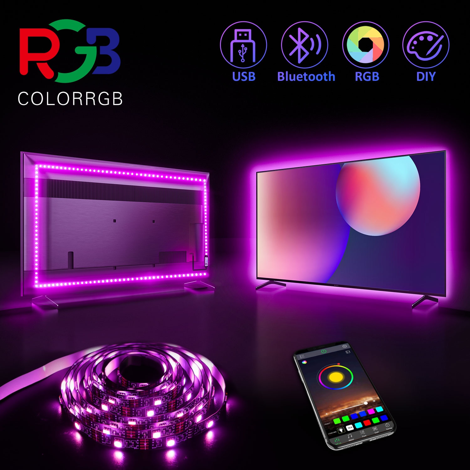 ColorRGB  TV Ʈ  USB  LED Ʈ Ʈ..